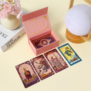 Nouveau jeu de cartes de <span class=keywords><strong>tarot</strong></span> universel complet Waite, en plastique violet, imperméable, avec feuille d'or, jeu de société de <span class=keywords><strong>tarot</strong></span> avec boîte cadeau - Product Image 4