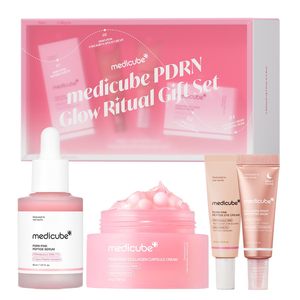 Set de Regalo medicube PDRN Glow <span class=keywords><strong>Ritual</strong></span>, Colágeno, Retinol y Péptidos para una Piel Firme y Radiante, Suero y Crema Tamaño Completo, Mini Crema y Mascarilla para Ojos - Product Image 1
