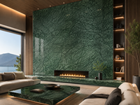 Dalle de marbre vert indien Verde Imperdiale du Guatemala pour meuble-lavabo de salle de bain, comptoir de cuisine, mur décoratif et crédence.