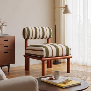 Poltrona Singola di Design Francese con Schienale, Sedia in Legno Massello per Salotto, <span class=keywords><strong>Balcone</strong></span>, Casa Piccola o <span class=keywords><strong>Grande</strong></span> - Product Image 6