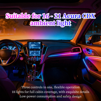 Auto-Innenraum-Ambientebeleuchtungs-Set Kompatibel mit Acura CDX 2016-2021 18 Lichter 3-in-1-Steuerung OEM-Qualität Plug-and-Play 12V LED