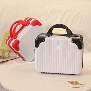 Retro Makeup Bag 601 Carry-On <b>Suitcase</b> 14-Inch Zipper Closure With Lock <b>Large</b> Capacity Travel Case For Mother Box Unisex - Product Image 4