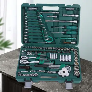 Bộ 121pcs Hướng dẫn sử dụng cơ khí Ratchet cờ lê ổ cắm kết hợp công cụ dụng cụ cầm tay bộ dụng cụ cho xe ô tô, xe máy và xe đạp sửa chữa