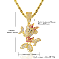 Nouvel Arrivage Collier Hip Hop Fashion avec Pendentif en Laiton Zircon Plaqué Or et Chaîne, Bijoux pour Hommes et Femmes, Vente en Gros
