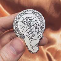 Nouvelle Offre Promotionnelle : Badges Émaillés en Métal Découpés à l'Emporte-Pièce, Cadeau Personnalisé avec LOGO, Vente en Gros, Plaqué Argent, Pins de Revers à Motif Clé Magique de Dessin Animé