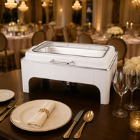 Chauffe-Plat Buffet TAIDING Luxe Blanc 9L en Acier Inoxydable à Vapeur pour Hôtels