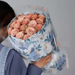 장미 꽃다발 포장 독특한 중국 방수 재활용 꽃집 소재 꽃 포장지