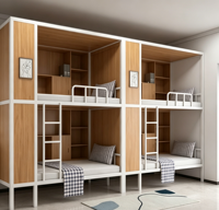 Lit superposé moderne en acier, bois et fer, durable, type capsule spatiale, double couche, pour appartement, idéal pour le gaming et l'hôtellerie