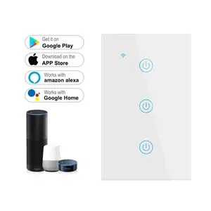 Interruptor de luz inteligente ZigbeeTuya, interruptor de pared táctil WiFi, funciona con Alexa Google Home Alice Smart Life 1/2/3/4 Gang