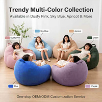 Fauteuil/Pouf d'angle confortable en velours côtelé personnalisé, compressé sous vide, sans structure, pour enfants et tout-petits