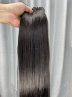 Rambut Remy India Virgin 18 inci bundel ekstensi tenun gelombang bebas kusut ditarik tunggal