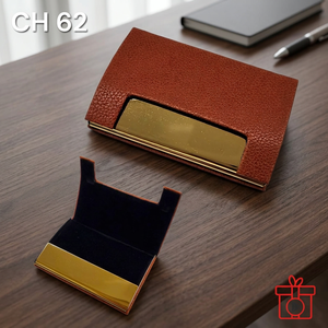 Luxury <b>Brown</b> Business <b>Card</b> Holder Multi-<b>Card</b> Case Made of PU Leather & Stainless Steel for Executives - Product Image 2