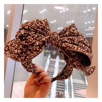 Headband pita besar bergaya peri, desainer Korea, vintage, motif bunga, multi-layer, dengan kawat