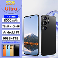 Smartphone 5G S26 Ultra Écran Complet 7,3 Pouces 16 Go RAM 1 To ROM Android 15 Double Appareil Photo 78MP 108MP Batterie 8000 mAh Vente en Gros