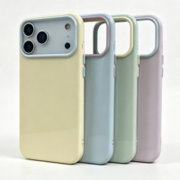 Coque de téléphone en TPU souple effet gel brillant, couleur pastel bonbon, 1,5 mm, fine et antichoc, en stock pour iPhone 17 16 15 Pro Max