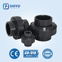 Raccord industriel en PVC PN16 DN15 à DN100, norme GB DIN, gris foncé, raccord de tuyau UPVC, directement de l'usine