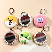 Badge porte-clés miroir en alliage de zinc, petit, durable et économique, avec logo personnalisé, breloque en peluche, pendentif de sac