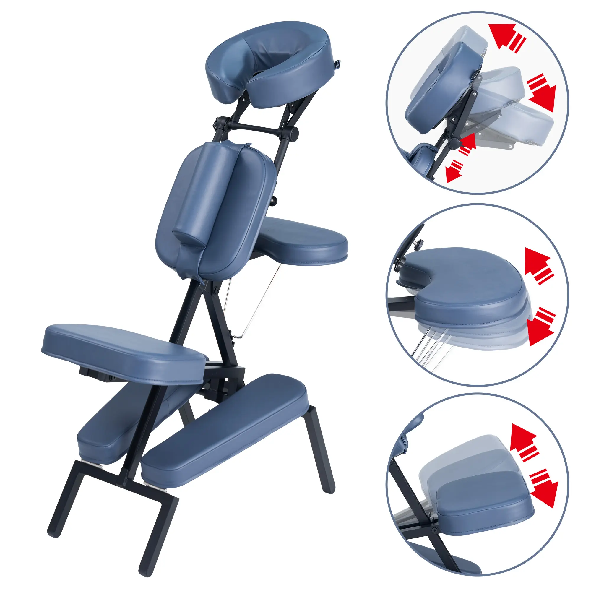 Mt PC72, chaise de Massage professionnelle en cuir PU, Portable et pliable, chaise de Massage en aluminium