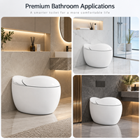 WC intelligent électrique de luxe monobloc en céramique avec bidet intégré, siège chauffant, séchoir à air chaud et chasse d'eau automatique