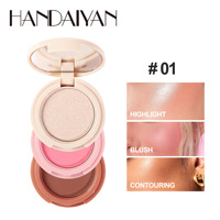 Handaiyan Palette de blush et surligneur contour du visage Marque privée Surligneur longue durée imperméable et crémeux Rose Blush