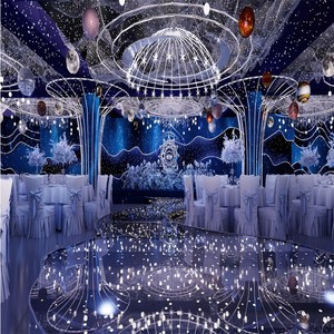 Décoration de <span class=keywords><strong>mariage</strong></span> en fer forgé, lustre en forme de feu d'artifice, étoile lumineuse suspendue au <span class=keywords><strong>plafond</strong></span> avec étoile de mer, ciel étoilé, lumières luminescentes - Product Image 4