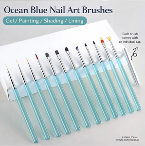 Ensemble de 12 pinceaux à ongles légers avec manche en acrylique, nylon doux pour la peinture au gel à domicile, manucure - Product Image 5