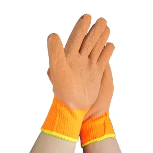 Sarung tangan dilapisi busa lateks, sarung tangan konstruksi pekerjaan celup telapak tangan fleksibel nyaman dijual di Tiongkok