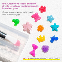 Gel de sculpture 3D non collant, Gel de modelage 5D pour Nail Art, Gelée sculptée effet bonbon, Nude, Paillettes, Solide, Vente en gros