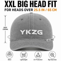 Gorra de Béisbol XXL para Cabezas Grandes, Unisex, Estilo Denim Lavado, Tipo Dad Hat |   Hebilla Ajustable de Cobre Dorado, Corona Suave, Estilo Retro, Ajuste Cómodo para Golf