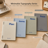 Carnet A5 à feuilles mobiles avec logo personnalisé, reliure à 6 anneaux, couverture transparente en PP, journal/planificateur rechargeable à spirale pour le bureau et l'école
