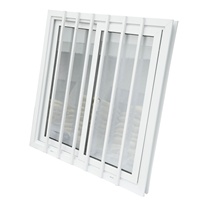 Fenêtre coulissante en verre imperméable écologique fenêtre Upvc blanche fenêtre coulissante en PVC de nouvelle conception moderne avec grilles décoratives