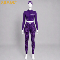 Vente en gros de tenues de yoga pour femmes personnalisées en 3 pièces avec bandeau, motif imprimé léopard, logo imprimé pour un usage quotidien toute saison