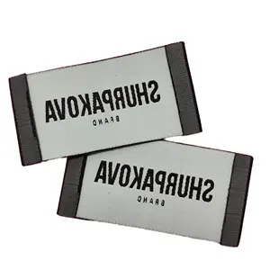 Custom Private Logo Garment Fabric Label Include Water Wash Information High Density Clothing Satin Woven Tag