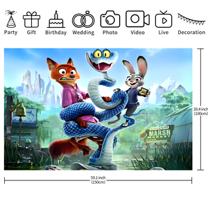 Telón <span class=keywords><strong>de</strong></span> Fondo <span class=keywords><strong>de</strong></span> Zootopia 2, Tapiz, Pancarta, Artículos <span class=keywords><strong>para</strong></span> Fiestas <span class=keywords><strong>de</strong></span> <span class=keywords><strong>Cumpleaños</strong></span>, Fondo, Póster, Accesorios <span class=keywords><strong>para</strong></span> Fotos, Decoraciones - Product Image 6
