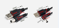 USB 2,0 a macho a DC 5,5x2,1mm DC5521 5 voltios 24AWG DC conector de carga barril Jack Cable de alimentación blanco
