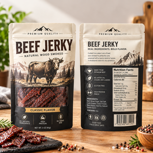 Sachet Doypack Personnalisé Imprimé pour Emballage de Viande Séchée (Beef Jerky) – Anti-Odeur, Refermable avec Fermeture Éclair, Qualité Alimentaire Mylar, Faible MOQ - Product Image 3