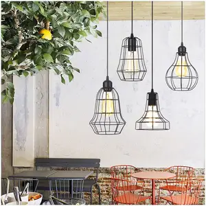 Noir lanterne chambre villa de mode creative ronde décoration rétro lustre