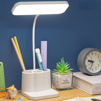 Lampe de bureau LED multifonctionnelle en gros avec porte-stylo et support de téléphone, 3 températures de couleur, intensité réglable, protection oculaire pour la lecture