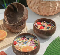 Vente en gros de bols en coquille de noix de coco faits à la main avec logo personnalisé - Artisanat décoratif écologique - Produits artisanaux en noix de coco