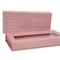 Boîtes d'emballage cosmétiques personnalisées en PVC recyclé pour faux cils, boîtes en carton rigide pour faux ongles avec fenêtre transparente et fermeture magnétique