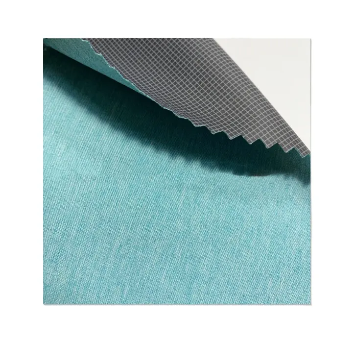 Tecido filme camada membrana respirável moda jaqueta tecido 100% poliéster filme tecido catiônico