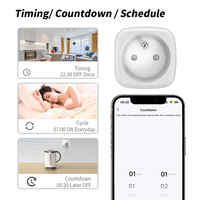 Prise intelligente SIXWGH Tuya FR 16A avec adaptateur WIFI 2.4G / 5G 6, contrôle de la consommation électrique, prise intelligente compatible avec Google Home Alexa