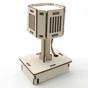 Voice Controlled Wooden Lamp <b>Model</b> <b>Kit</b> Geometric Shape Science Experiment Toy For Kids 7-9 Years Old Educational DIY STEM - Product Image 2