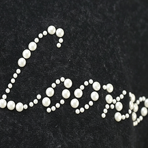 Camisetas Personalizadas con Letras 3D de Burbujas, Diseño con Cuentas de Cristal y Perlas Bordadas - Product Image 2