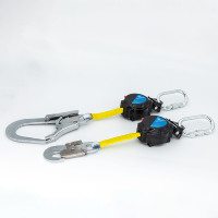Camnal 20m 30m 40m Système de ligne de vie autobloquant en acier avec 2 anneaux en D, capacité 1000 kg, dispositif anti-chute