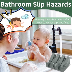 Porte-savon en silicone avec drain pour la douche, salle de bain, porte-savon en barre, plateau de séchage auto-drainant en cascade, économiseur de savon - Product Image 3