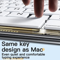IFacemall - Mini Teclado Inalámbrico Oficial para Juegos, de Aluminio, con Retroiluminación RGB, Bluetooth, para Computadora Portátil, Tableta, iMac, iPad