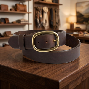 Custom Large Length Unisex <b>Vintage</b> Cowboy <b>Belt</b> Made Real Buffalo Hide Steel Pin Buckle Eco-Friendly Waterproof Breathable - Product Image 1