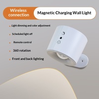 Applique murale LED avec abat-jour en acrylique, fixation magnétique sans perçage, design moderne pour chambre à coucher, chevet, lecture et éclairage d'ambiance