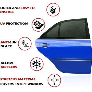 Écran de confidentialité pour fenêtre latérale de voiture, haute élasticité, 2 pièces, maille respirante, couverture d'écran de fenêtre de voiture - Product Image 4